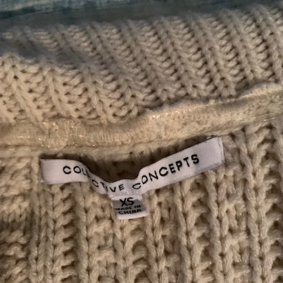 collective concepts chunky knit sweater size xs - Picture 2 of 3